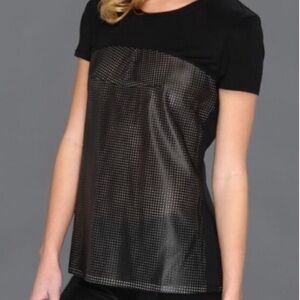 BGBG Hudson perforated Black Short Sleeve top